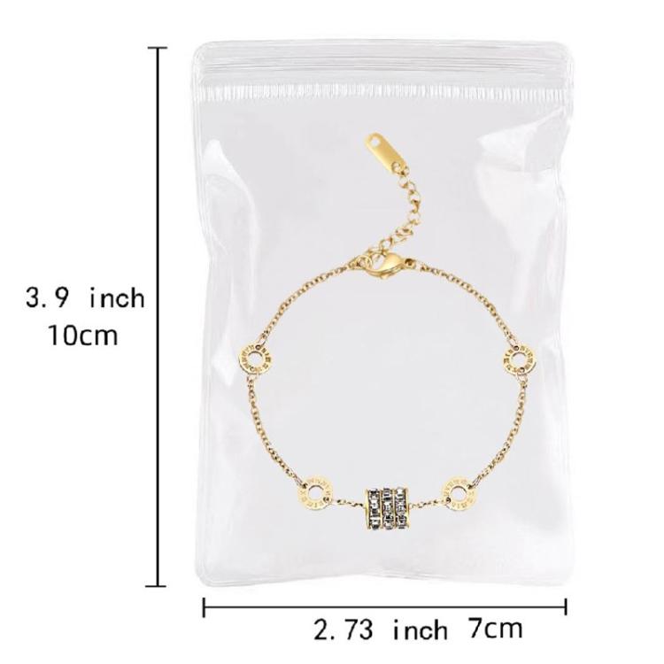 100pcs Portable PVC Jewelry Storage Bags Transparent Antioxidant Dustproof Earring Necklace Bracelet Seal Bags, Size: 7x10cm