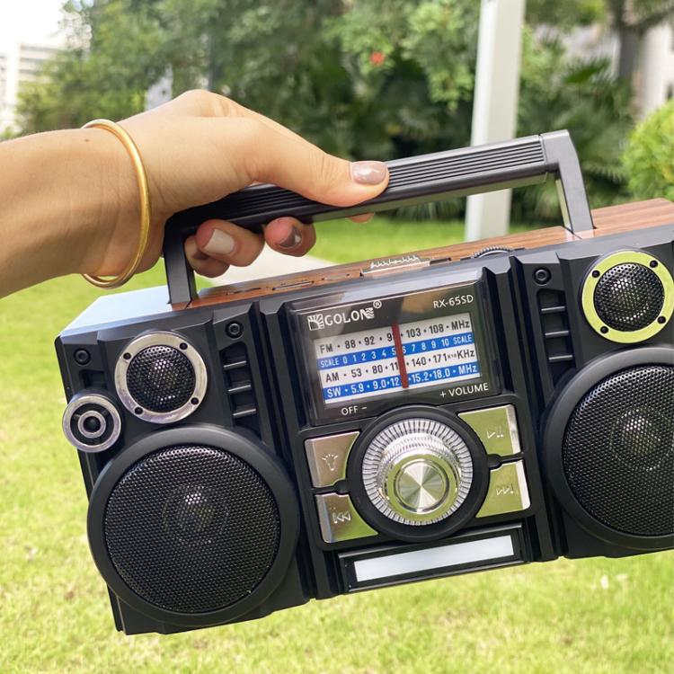 COLON RX-65SD Solar Charging Stereo FM Radio Wireless Bluetooth Speaker - Random Color Delivery