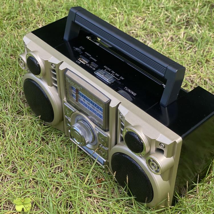 COLON RX-65SD Solar Charging Stereo FM Radio Wireless Bluetooth Speaker - Random Color Delivery