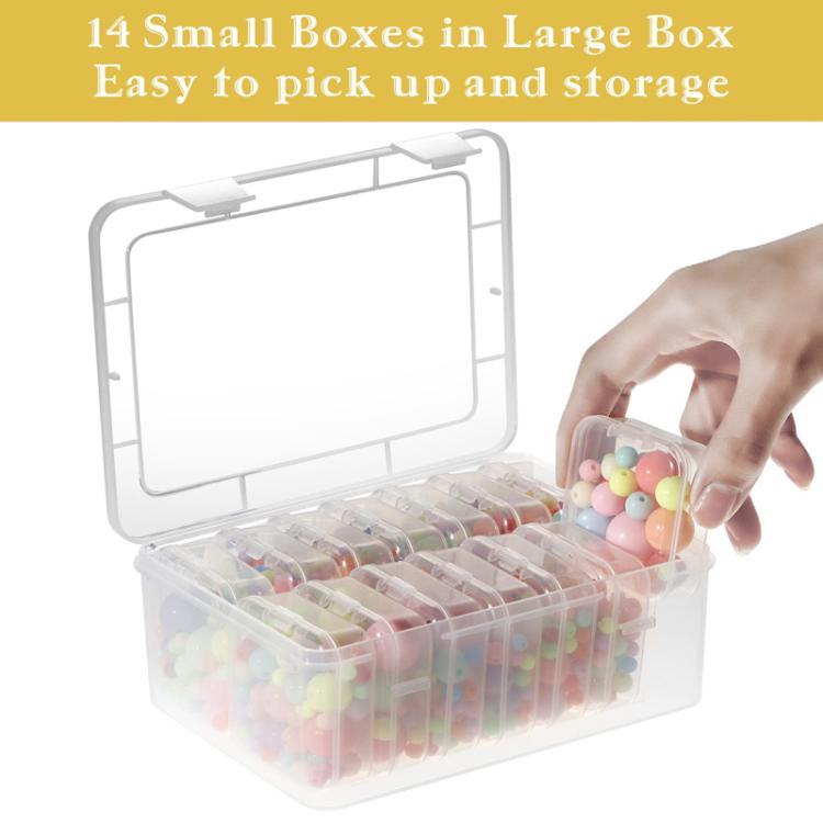 15pcs /Set Travel PP Jewelry Storage Box Small Beads Organizer Square Transparent Nail Jewelry Case