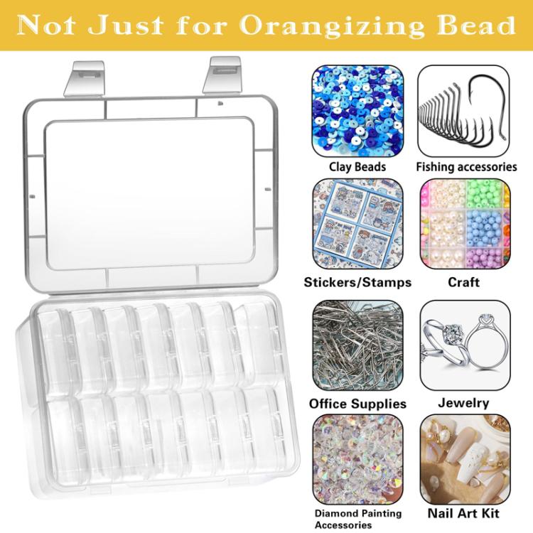 15pcs /Set Travel PP Jewelry Storage Box Small Beads Organizer Square Transparent Nail Jewelry Case