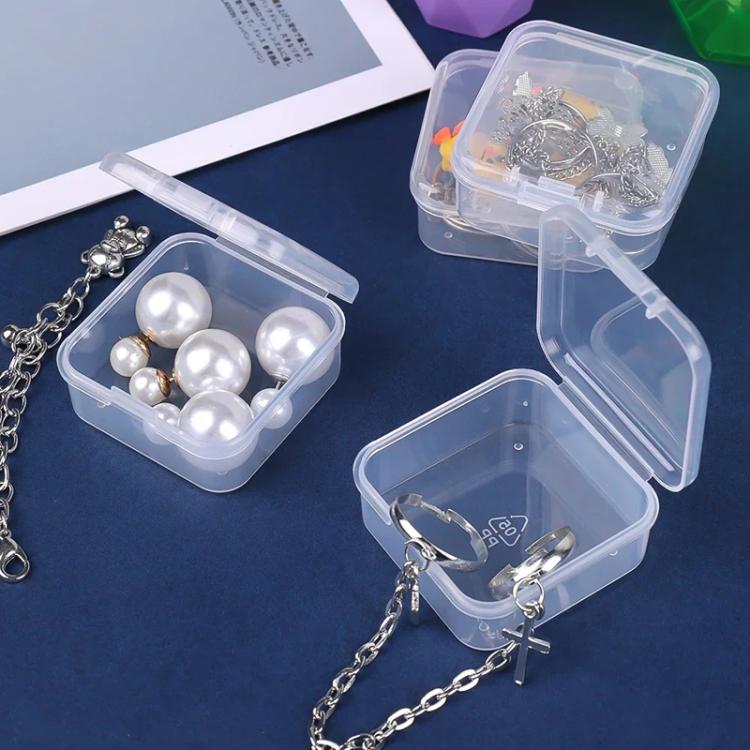 15pcs /Set Travel PP Jewelry Storage Box Small Beads Organizer Square Transparent Nail Jewelry Case