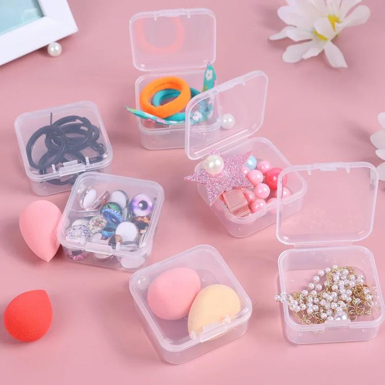 15pcs /Set Travel PP Jewelry Storage Box Small Beads Organizer Square Transparent Nail Jewelry Case