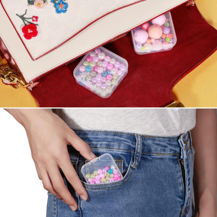 15pcs /Set Travel PP Jewelry Storage Box Small Beads Organizer Square Transparent Nail Jewelry Case