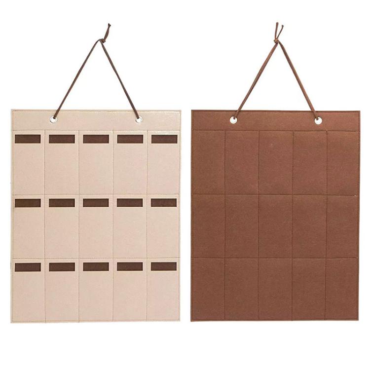 Felt Eyeglasses Storage Bag Sunglasses Storage Hanging Bag Behind Door Multi-Compartment Organizer