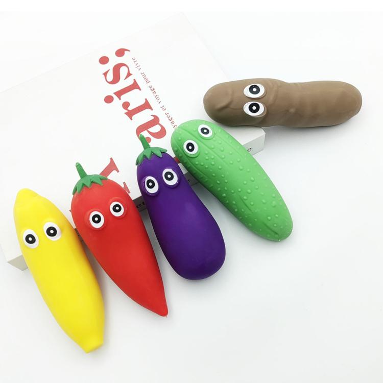 5pcs /Pack Simulation Fruit And Vegetable TPR Stretch Toys Slow Rebound Decompression Toy, Style: Stool