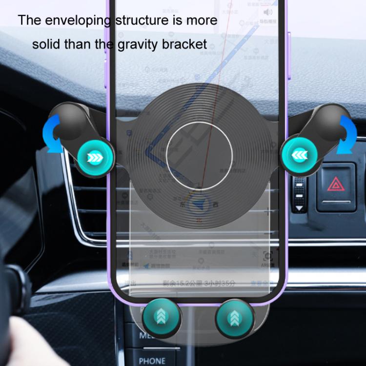 Car Air Outlet Navigation Transparent Gravity Bracket - Black