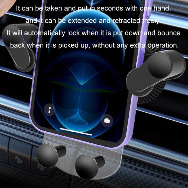 Car Air Outlet Navigation Transparent Gravity Bracket - Black
