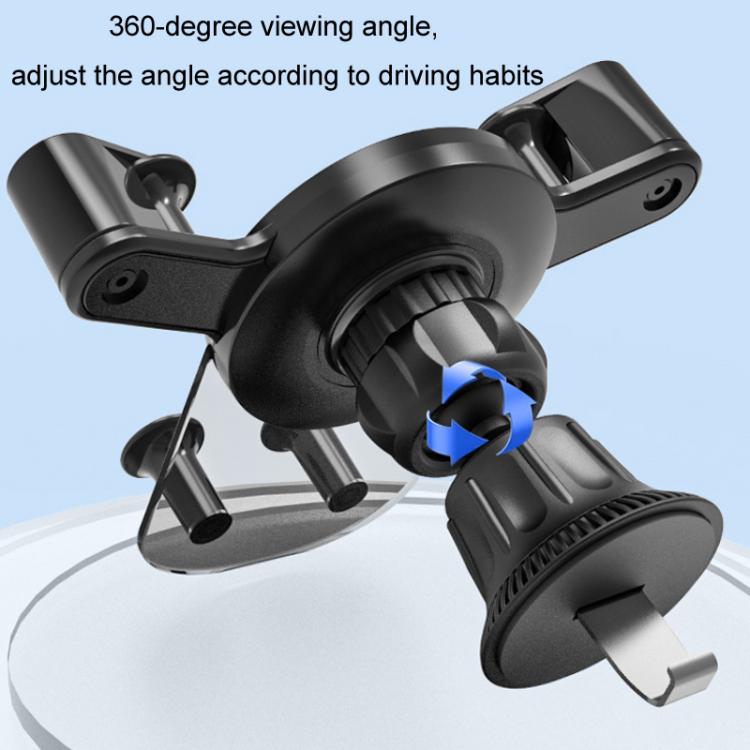 Car Air Outlet Navigation Transparent Gravity Bracket - Black