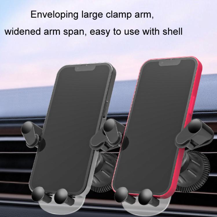 Car Air Outlet Navigation Transparent Gravity Bracket - Black