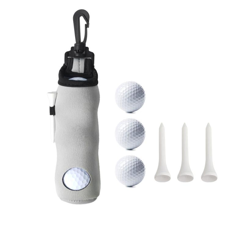 Neoprene Golf Ball Sleeve With 3 Balls 3 Tees Set Storage Pouch Waist Bag