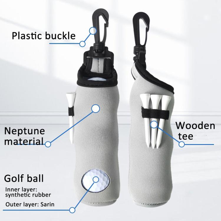 Neoprene Golf Ball Sleeve With 3 Balls 3 Tees Set Storage Pouch Waist Bag