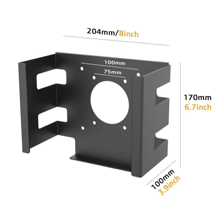 For Mac Studio Under Desk Metal Bracket Cooling Storage Wall Mount Stand - Black