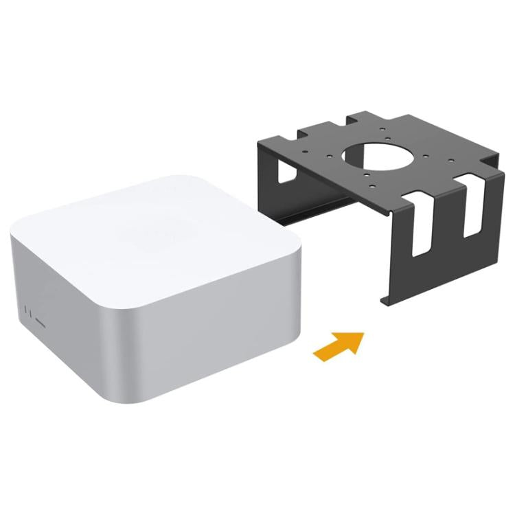 For Mac Studio Under Desk Metal Bracket Cooling Storage Wall Mount Stand - Black