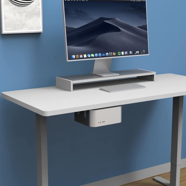 For Mac Studio Under Desk Metal Bracket Cooling Storage Wall Mount Stand - Black