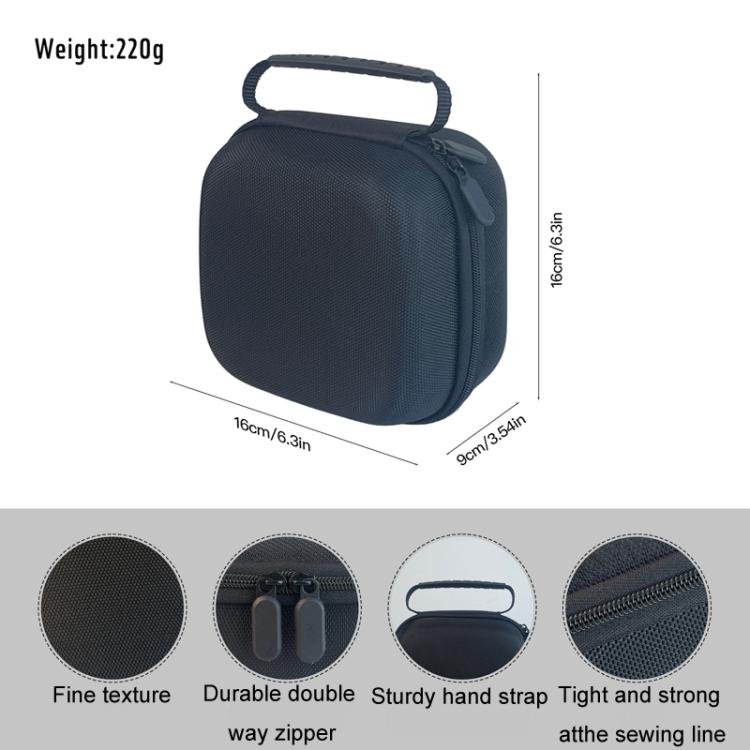 For Mac Mini M4 Storage Bag Computer Host Portable Protective Hard Case Storage Case - Black