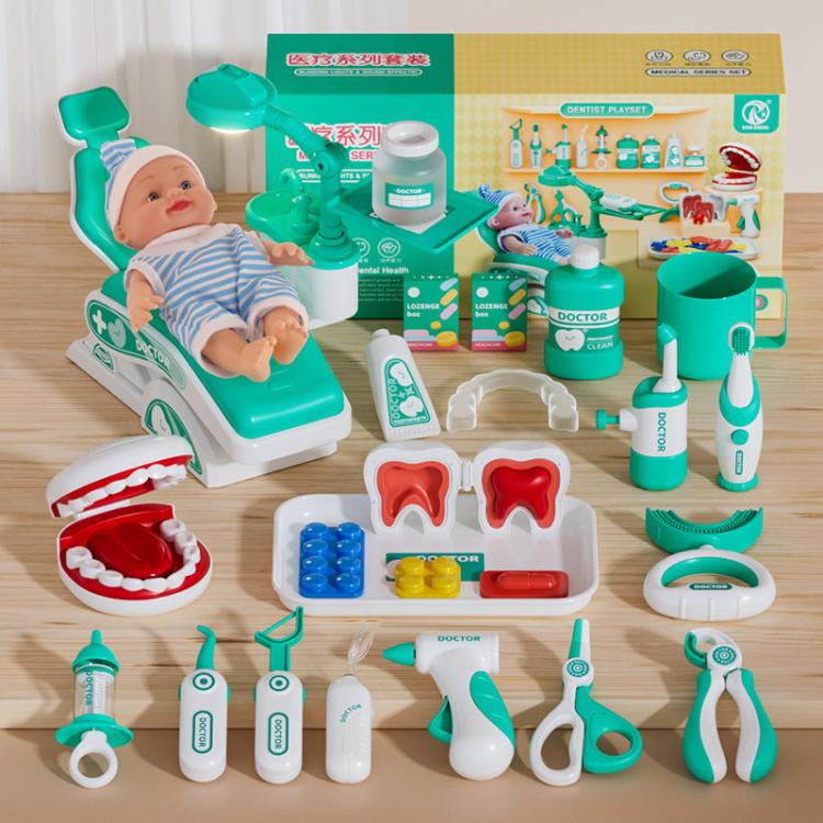 Children Pretend Play Simulation Dentist Role-Play Toys, Style: Deluxe Green