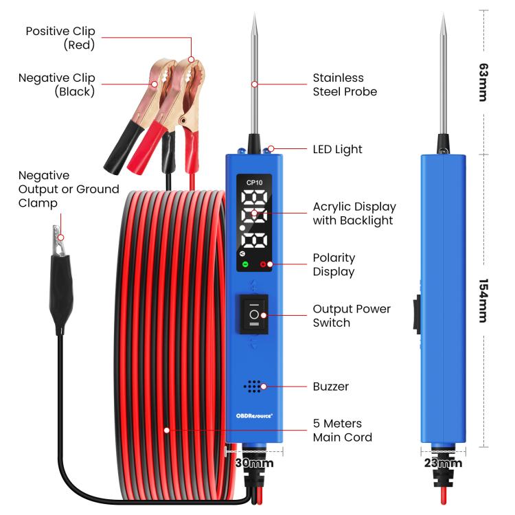 OBDResource 0-80V Multi-Function Portable Automobile Circuit Tester - CP10