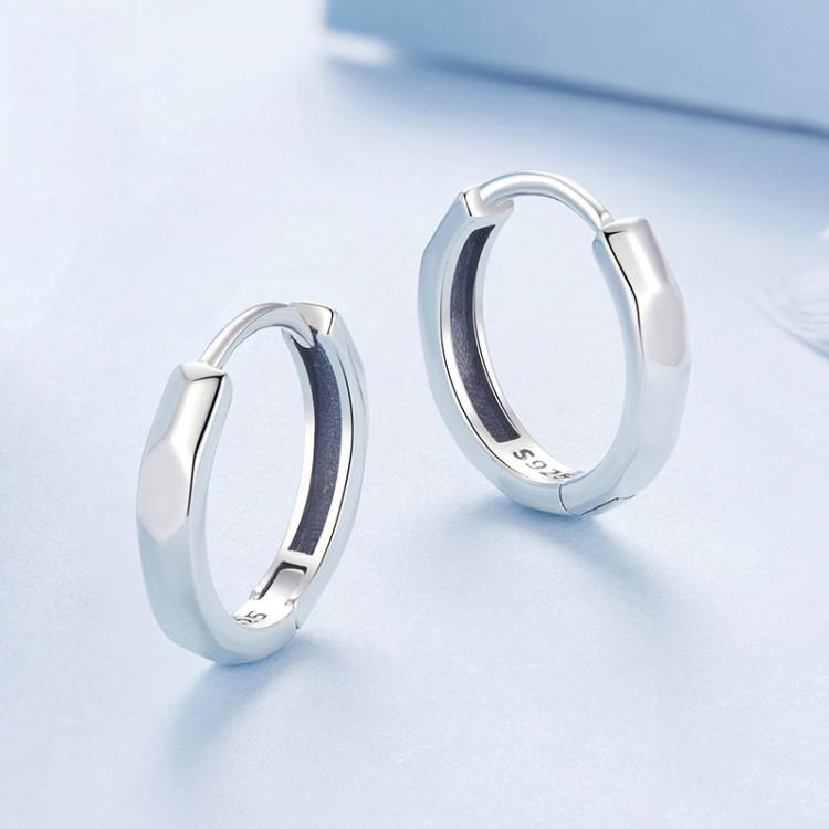 S925 Sterling Silver Oxidized Multi-Faceted Geometric Earrings - BSE1118