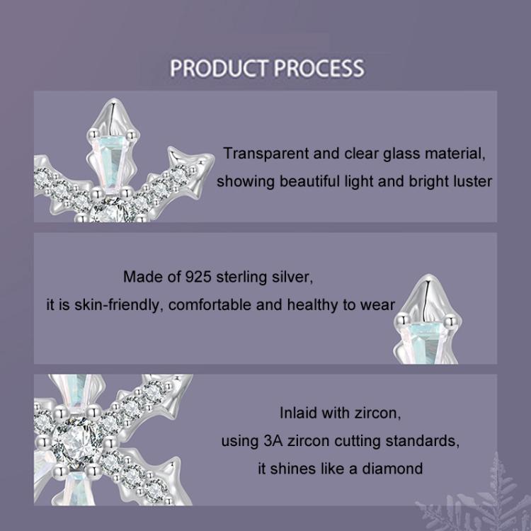 S925 Sterling Silver Winter Snowflake Earrings - BSE1132