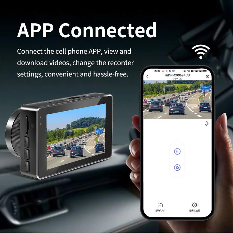 4K+1080P Driving Recorder Dual Front & Rear Recording WIFI Reversing Images - X16