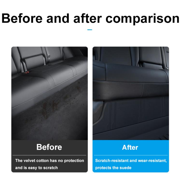 For Tesla Model Y Rear Seat One-Piece Full-Cover Anti-Kick Pads Guard Pad Decoration - 4pcs /Set