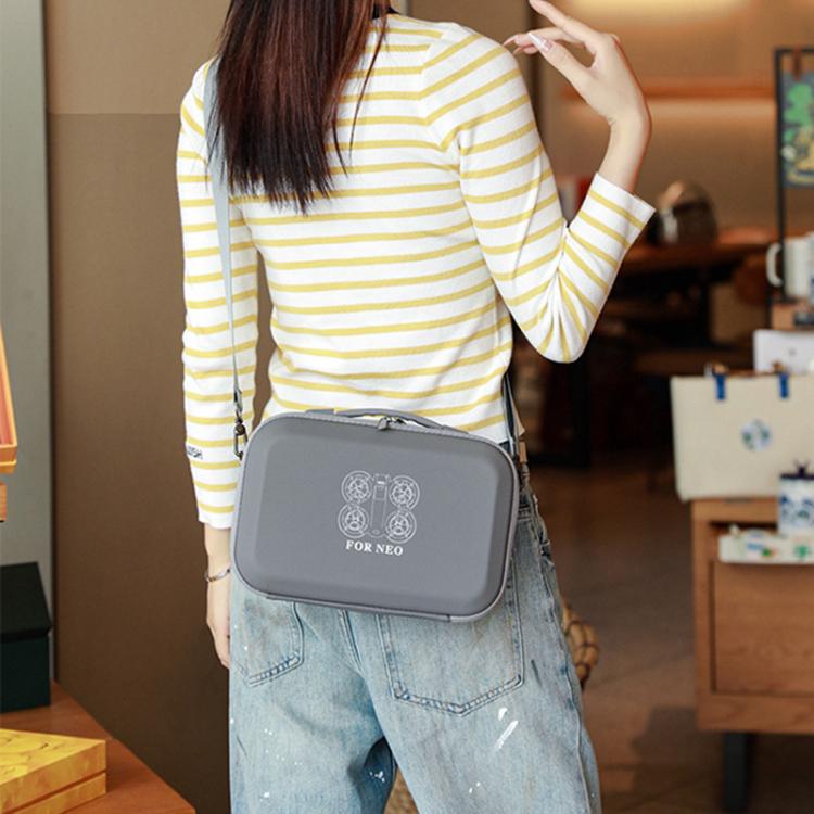 For DJI Neo BKANO NE-010 PU Storage Bag Hard Case Shoulder Bag - Gray