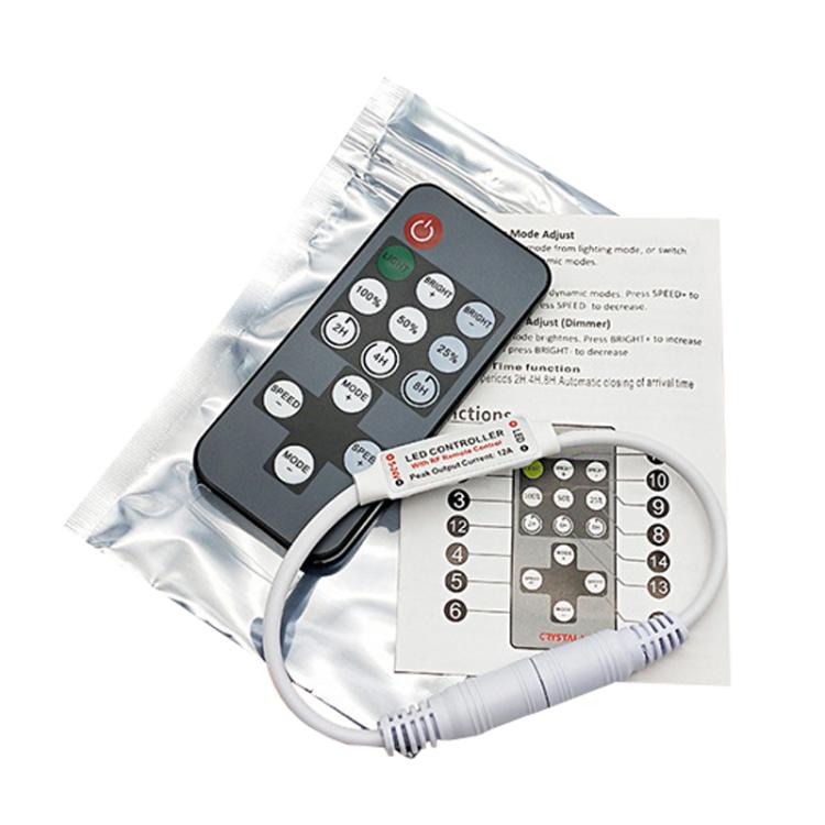 14 Keys RF Single Color Timer Dimmer LED Strip Controller