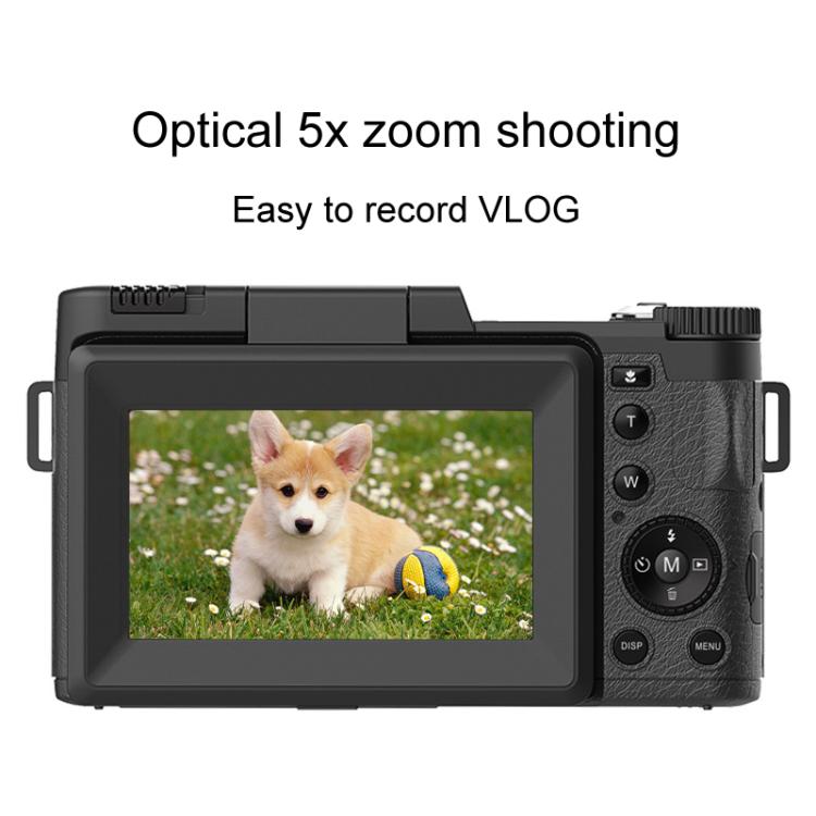 Micro SLR 5X Optical Zoom / 8X Digital Zoom Digital Camera 48MP HD Shooting VCR Photo Camera - Black