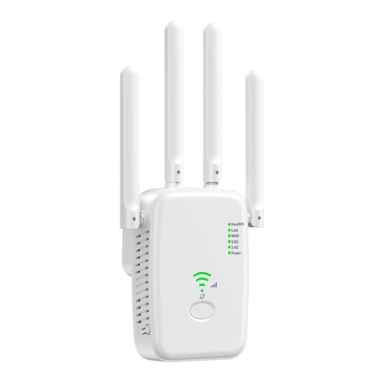 Urant U11 1200Mbps 2.4G&5.8G Wireless Repeater WiFi Signal Amplifier Support WPS Quick Setting UK Plug White