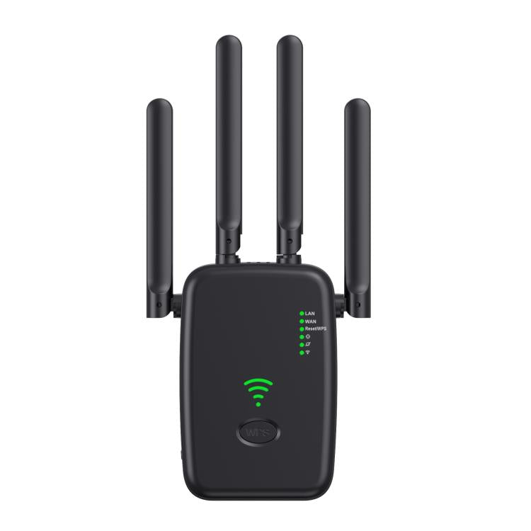 Urant U11 1200Mbps 2.4G&5.8G Wireless Repeater WiFi Signal Amplifier Support WPS Quick Setting UK Plug Black