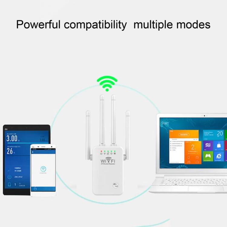 Urant U9 300Mbps 2.4G Wireless Repeater WiFi Signal Amplifier Support WPS Quick Setting EU Plug White