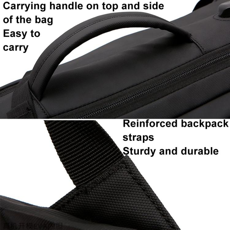 For DJI Air 3  BKANO A3-005 Large Capacity Shoulder Bag Organizer Backpack - Black
