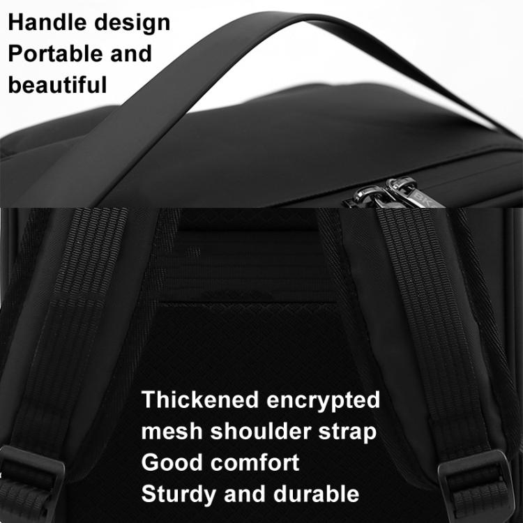 For DJI Air 3S BKANO A3-007 Organizer Backpack Hard-shell Shoulder Bag - Black