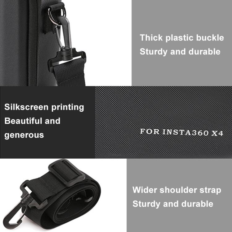 For Insta360 X4 BKANO INX4-002 Shoulder Handheld Storage Bag Crossbody Bag - Black