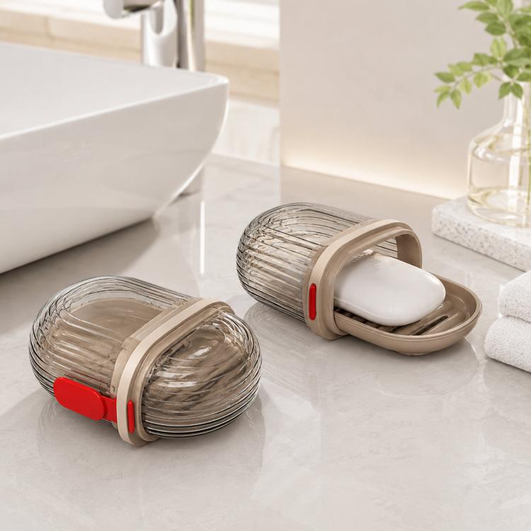 Portable Sealing Soap Box With Lid Double Drainable Travel Soap Case