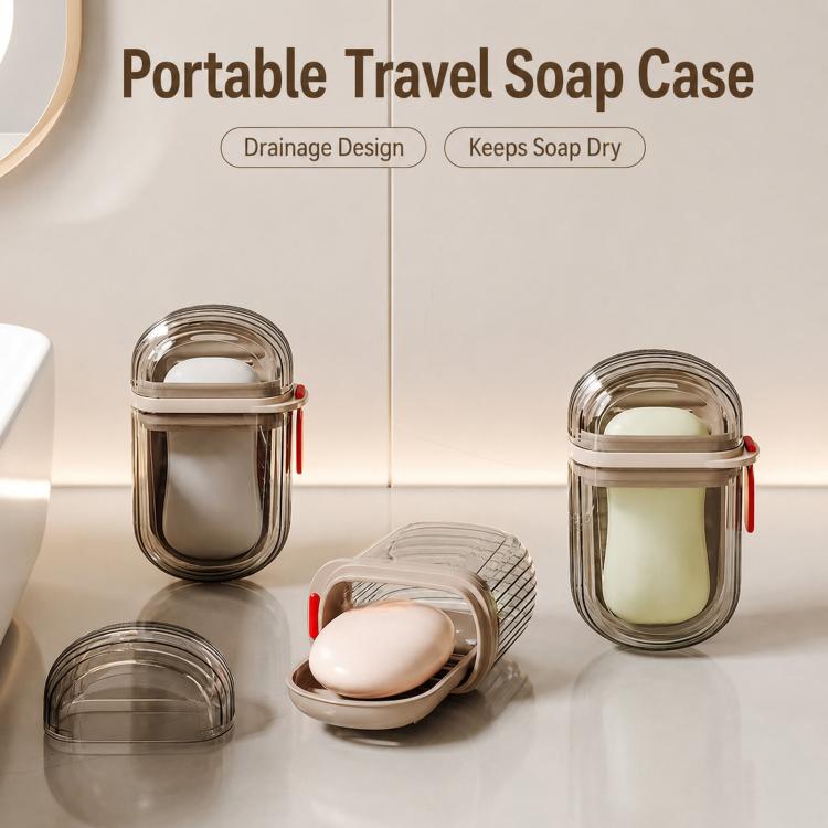 Portable Sealing Soap Box With Lid Double Drainable Travel Soap Case