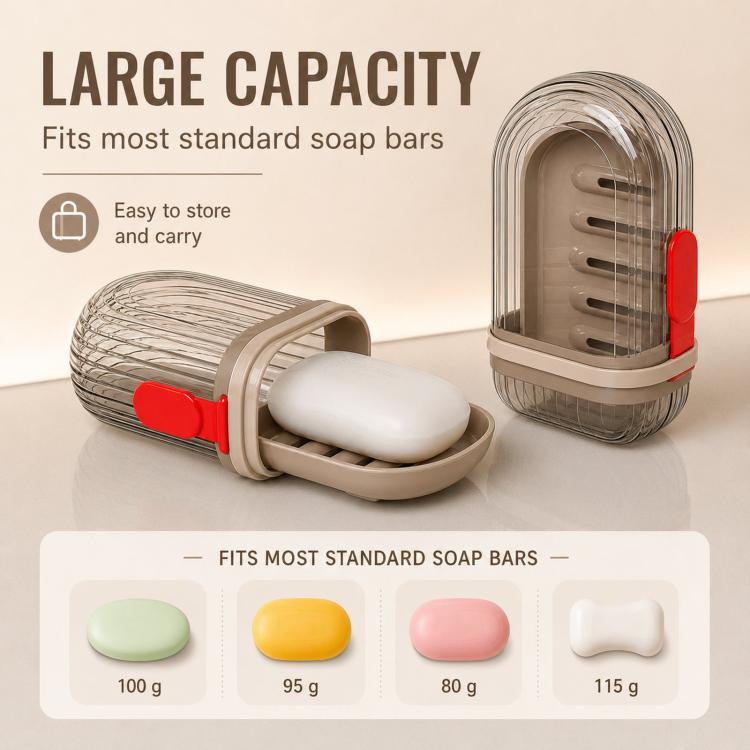Portable Sealing Soap Box With Lid Double Drainable Travel Soap Case