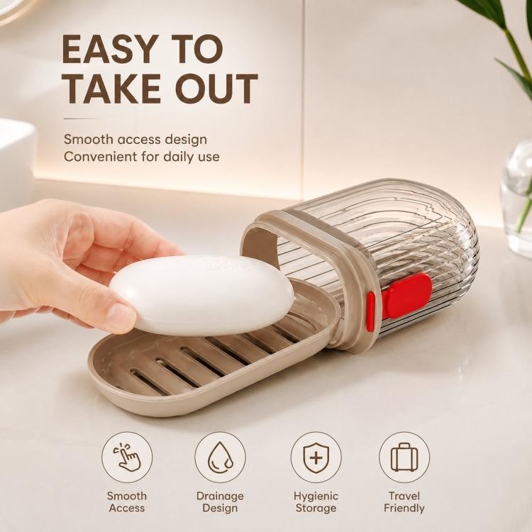 Portable Sealing Soap Box With Lid Double Drainable Travel Soap Case