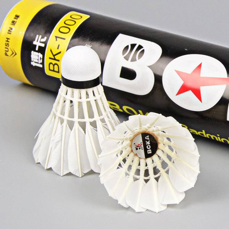 6pcs /Box BOKA Badminton Shuttlecock Indoor / Outdoor For Racing Training Durable White Goose Feather Badminton Ball