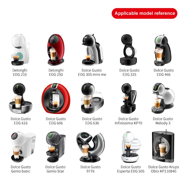 For Dolce Gusto Coffee Maker Stainless Steel Reusable Coffee Capsule Shell, Style: Capsule+40mm Powder Hammer+Brush And Scoop