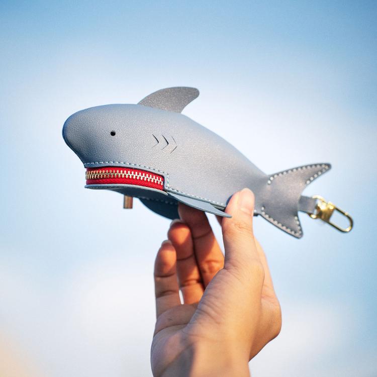 Hallmo Universal Shark-Shaped Key Protective Cover Multifunctional Car Key Storage Bag, Color: Dark Blue