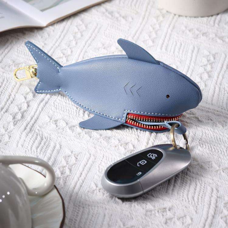 Hallmo Universal Shark-Shaped Key Protective Cover Multifunctional Car Key Storage Bag, Color: Dark Blue