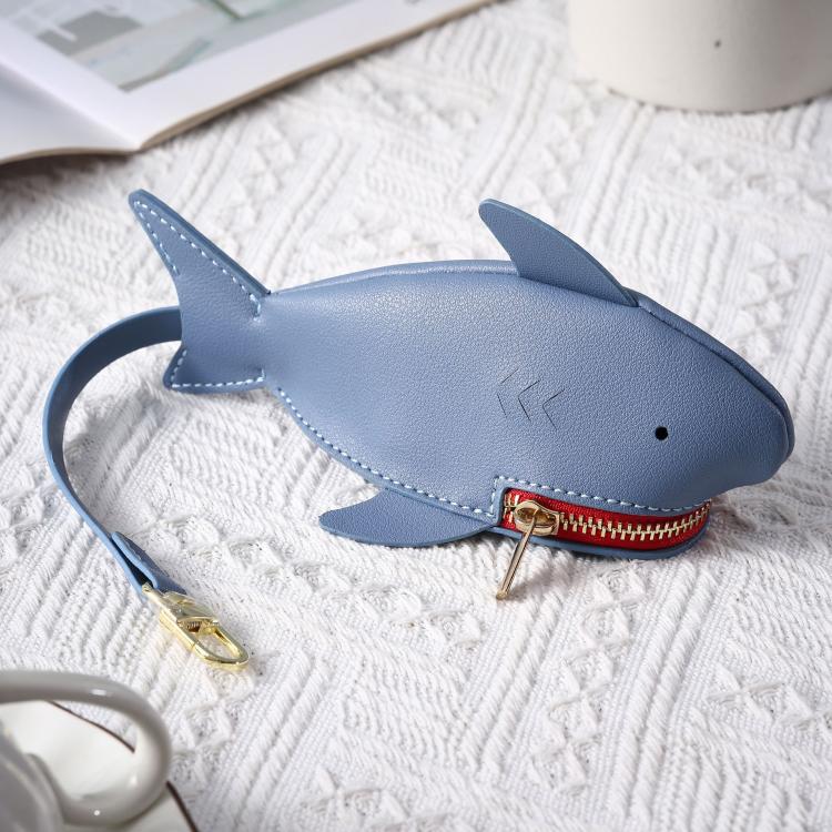 Hallmo Universal Shark-Shaped Key Protective Cover Multifunctional Car Key Storage Bag, Color: Dark Blue