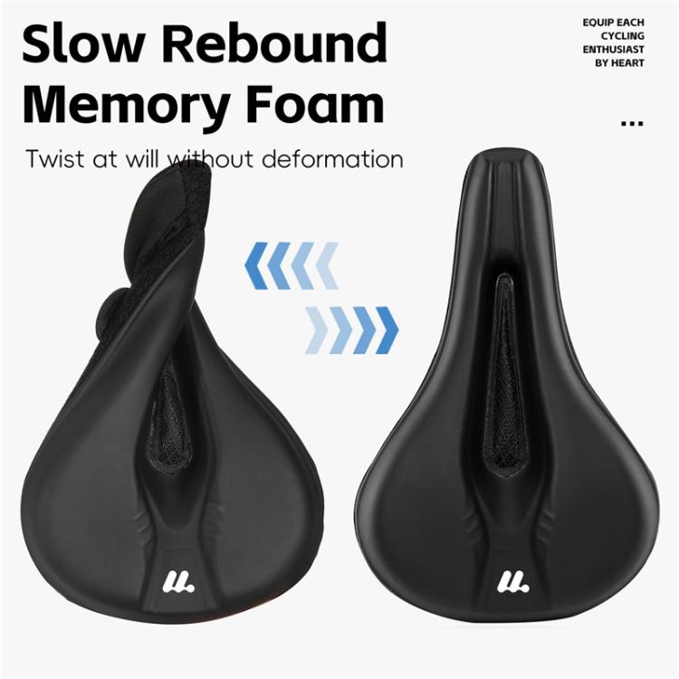WEST BIKING Bicycle Riding Thickened Sponge PU Leather Soft Seat Cushion Cover - Black
