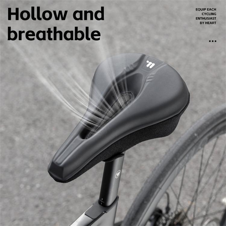 WEST BIKING Bicycle Riding Thickened Sponge PU Leather Soft Seat Cushion Cover - Black
