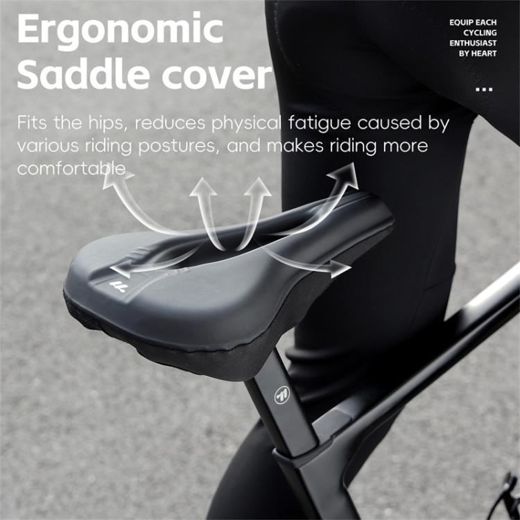 WEST BIKING Bicycle Riding Thickened Sponge PU Leather Soft Seat Cushion Cover - Black
