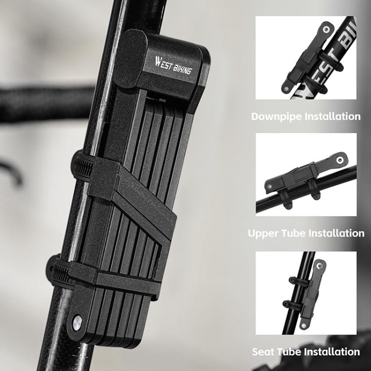 WEST BIKING Bicycle Folding Lock Anti-theft Equipment For Cycling - Black