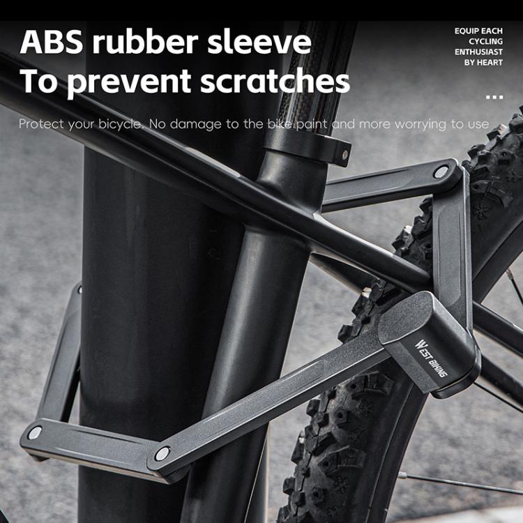 WEST BIKING Bicycle Folding Lock Anti-theft Equipment For Cycling - Black