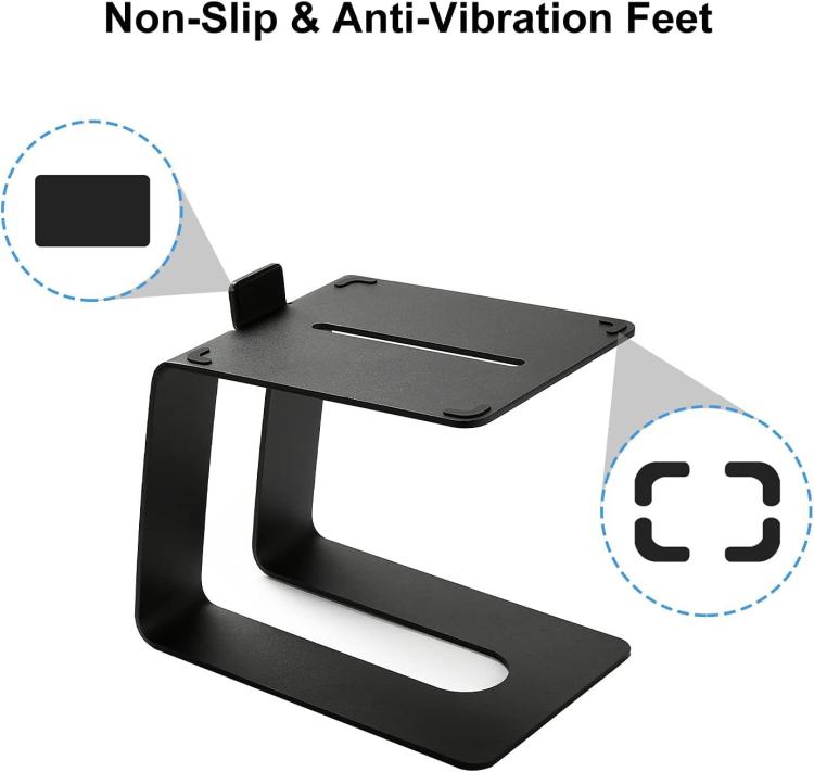 Metal Desktop Speaker Stand Vibration Damping Tilted Studio Monitor Speaker Bracket - Black